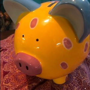 Piggy bank EUC Large Multi colored decor save